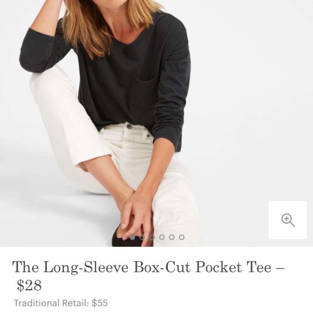 Long-sleeve boxy T shirt